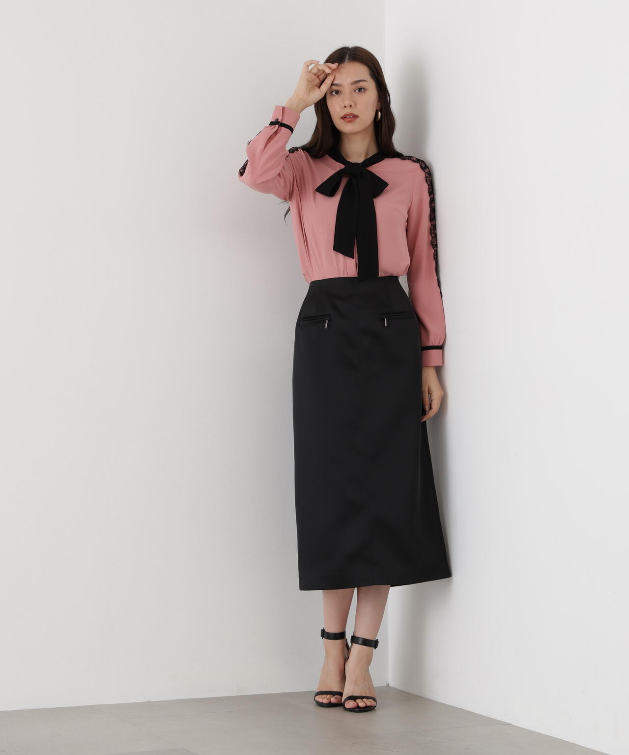 レースコンビバイカラーリボンブラウス | PINKY&DIANNE（ピンキー