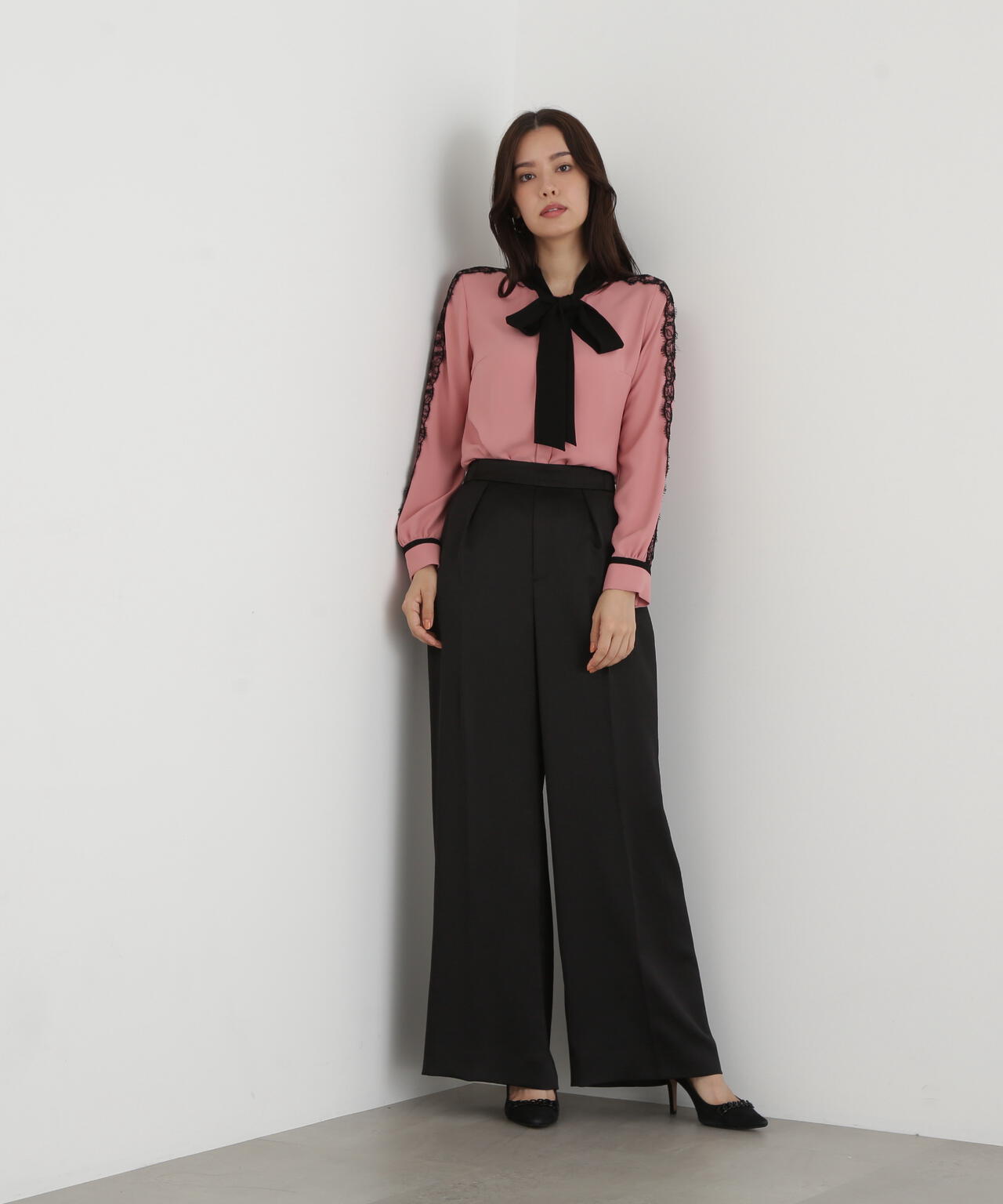 レースコンビバイカラーリボンブラウス | PINKY&DIANNE（ピンキー