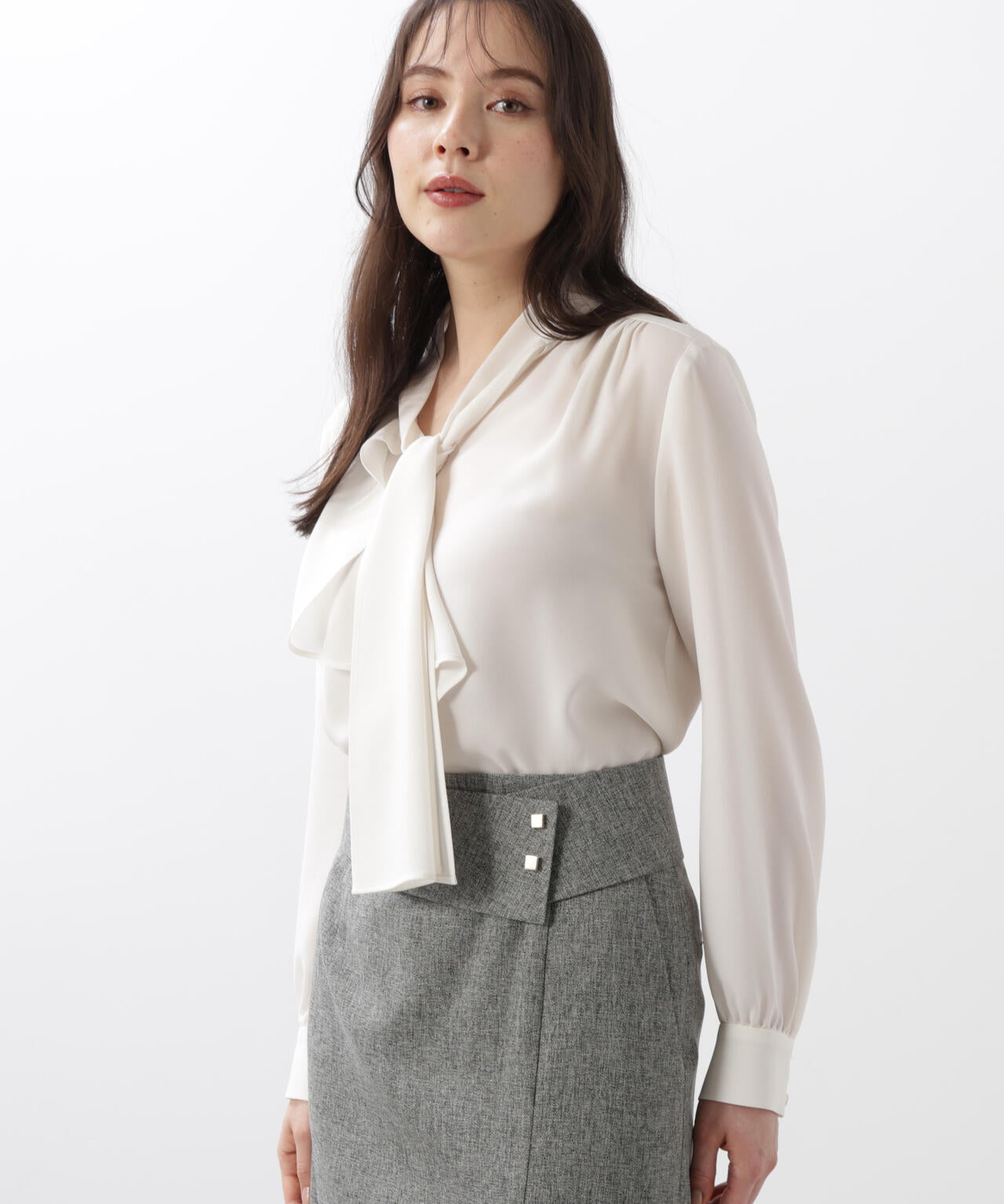 ◾️MYLAN パガニーニサイドボタンブラウス　ライラック　リボン ◾️MYLAN パガニーニサイドボタンブラウス ライラック リボン