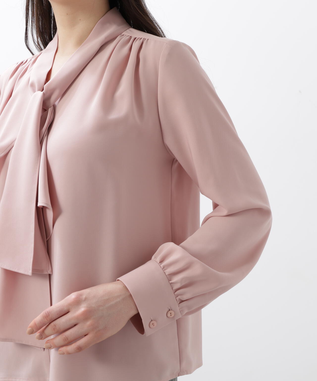 ☆PINKY&DIANNE☆2024タイ付きブラウス吸水速乾ストレッチ38ピンク ☆PINKY&DIANNE☆2024タイ付きブラウス吸水速乾ストレッチ38