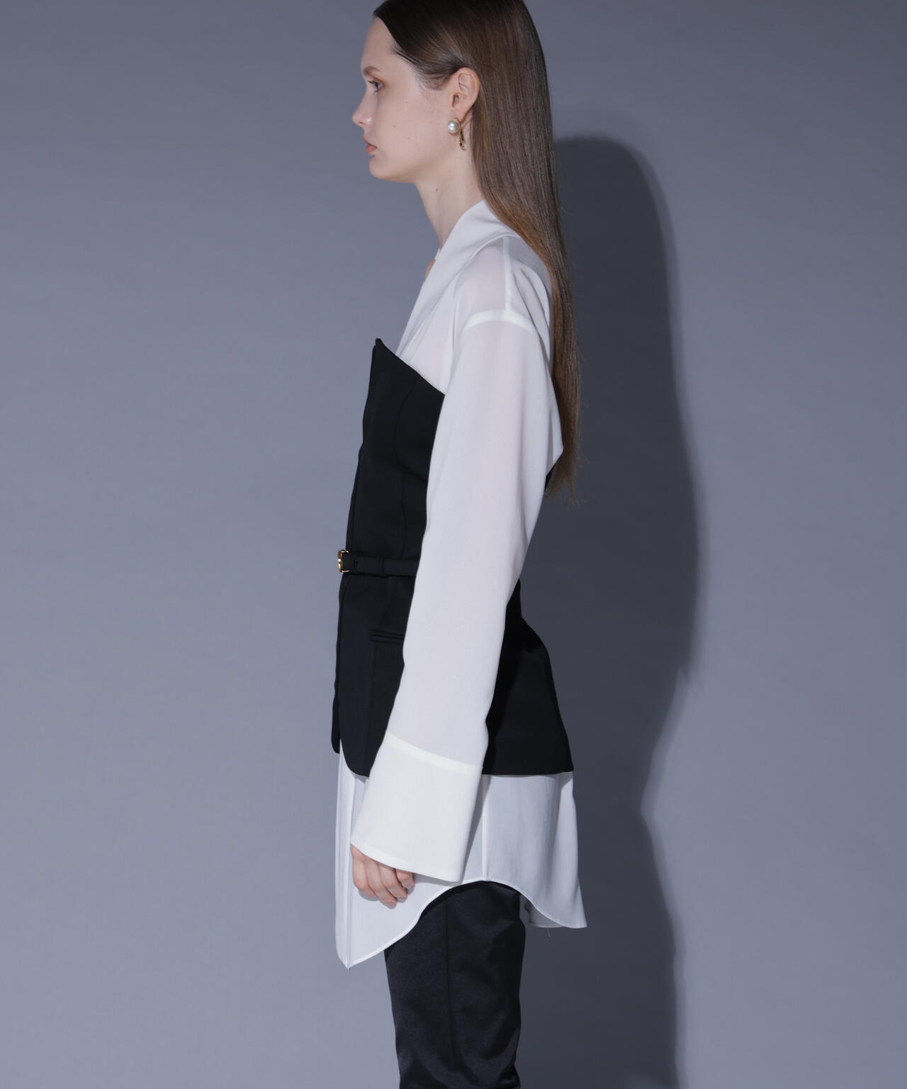 ベアトップレイヤードブラウス_