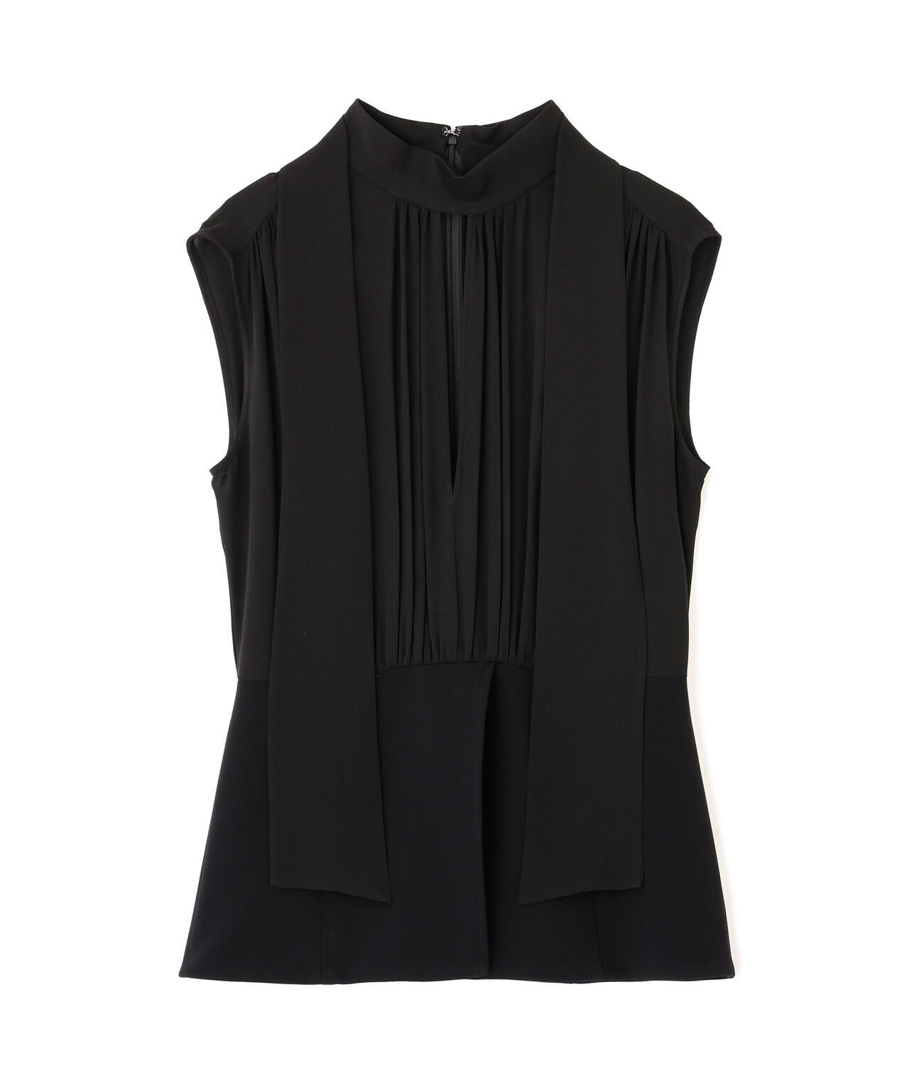 シルクレイヤードペプラムブラウス_