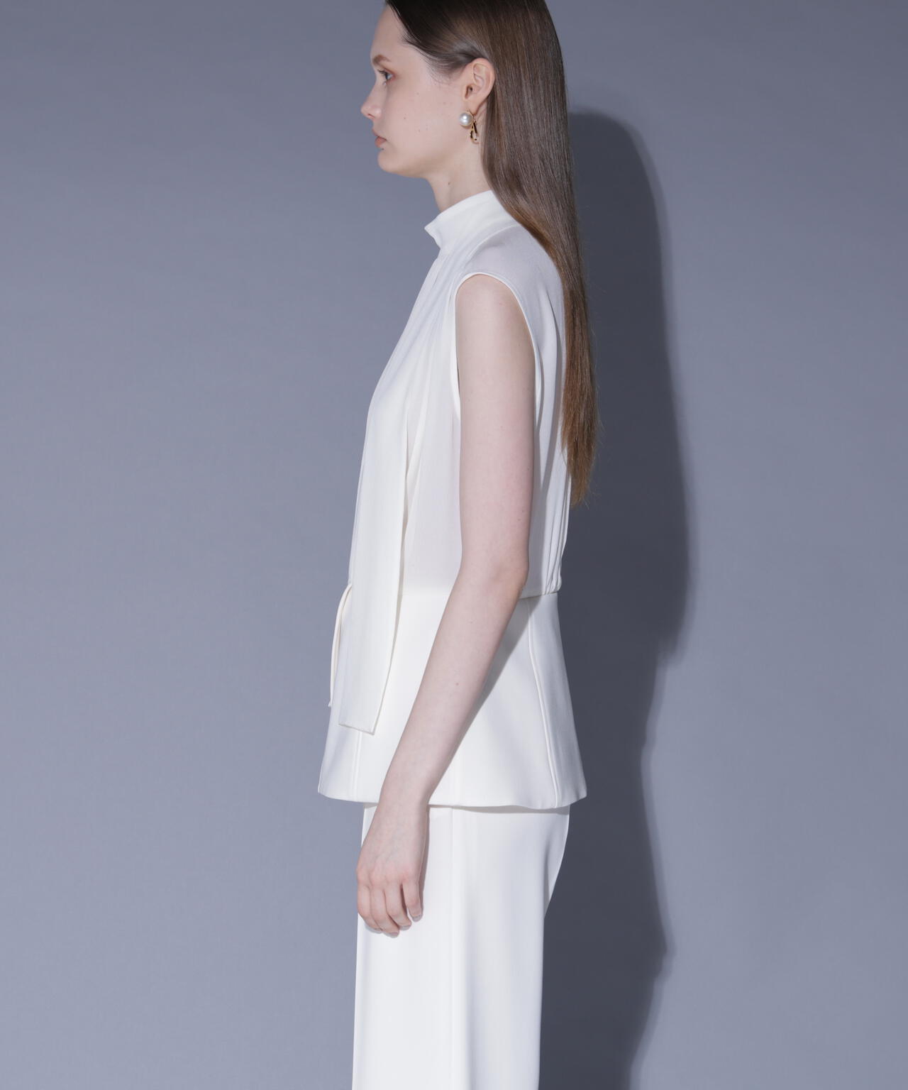 シルクレイヤードペプラムブラウス_