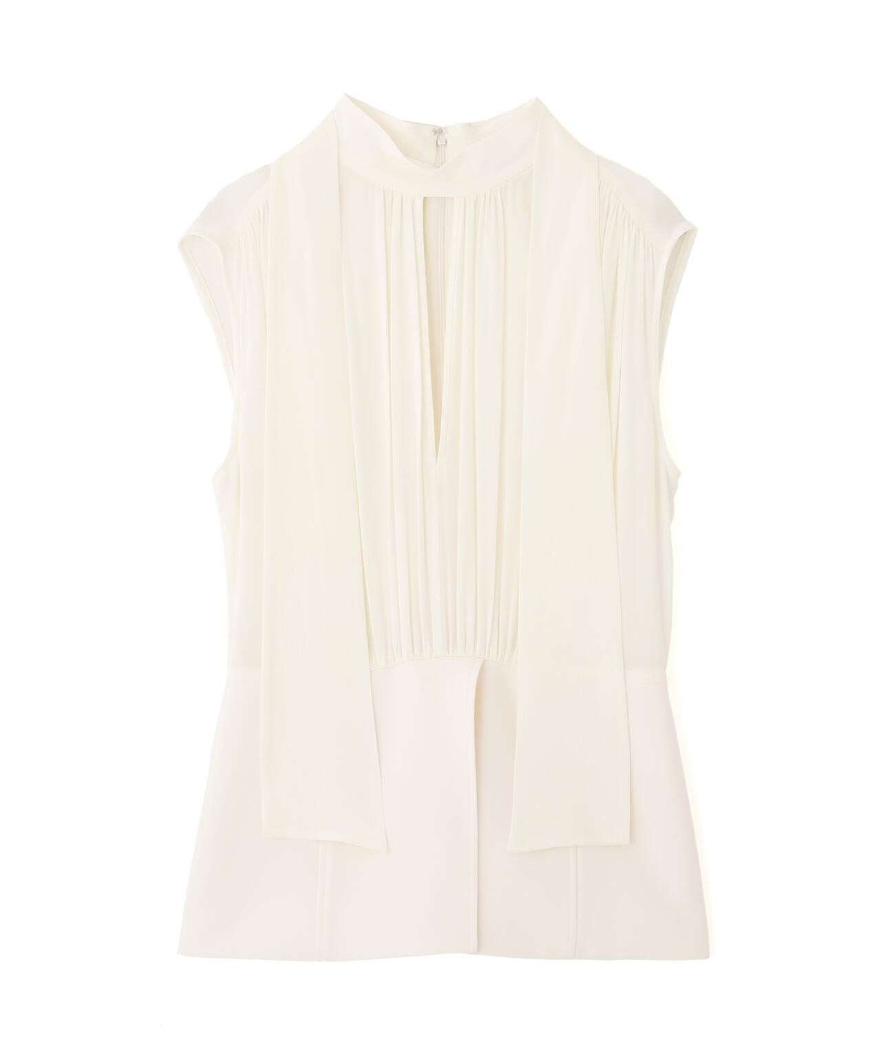 シルクレイヤードペプラムブラウス_