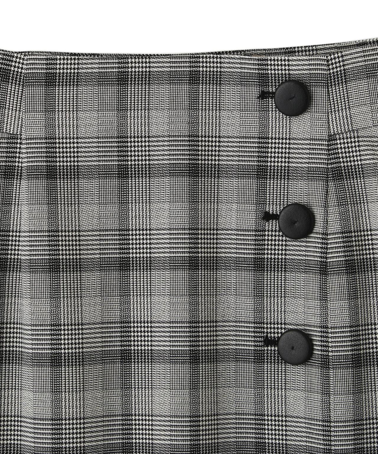 グレンチェックアシンメトリーラッフルスカート