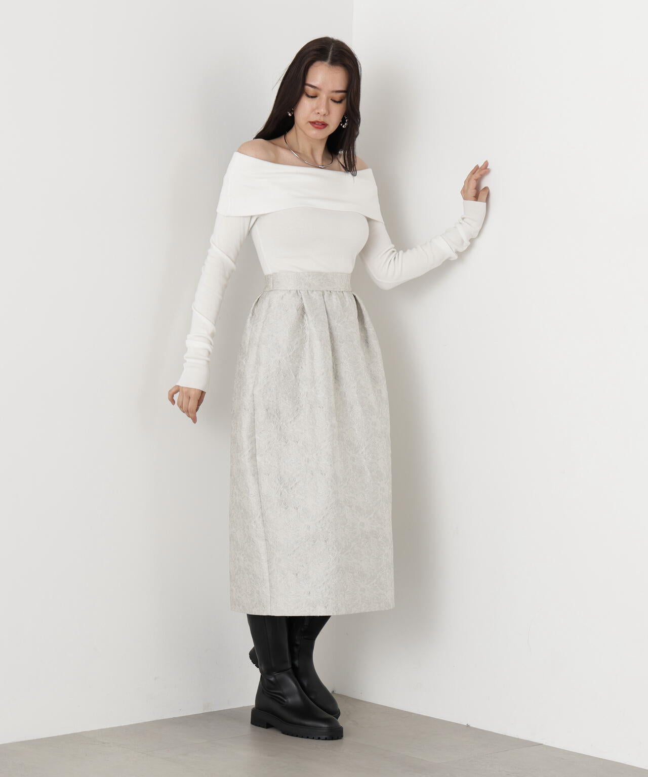 フラワージャカードバルーンスカート