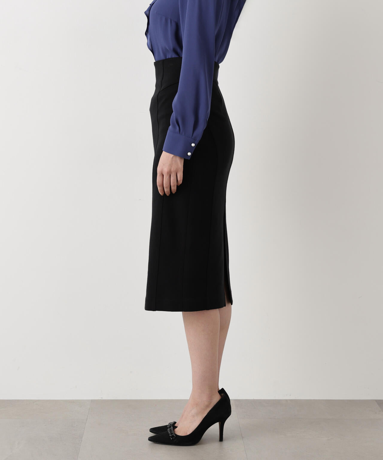 ［WEB/店舗限定カラー］ウールスムースカッティングタイトスカート