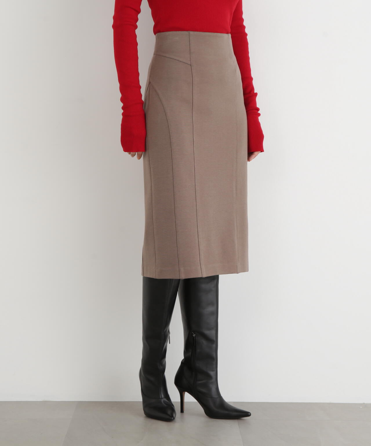 ［WEB/店舗限定カラー］ウールスムースカッティングタイトスカート
