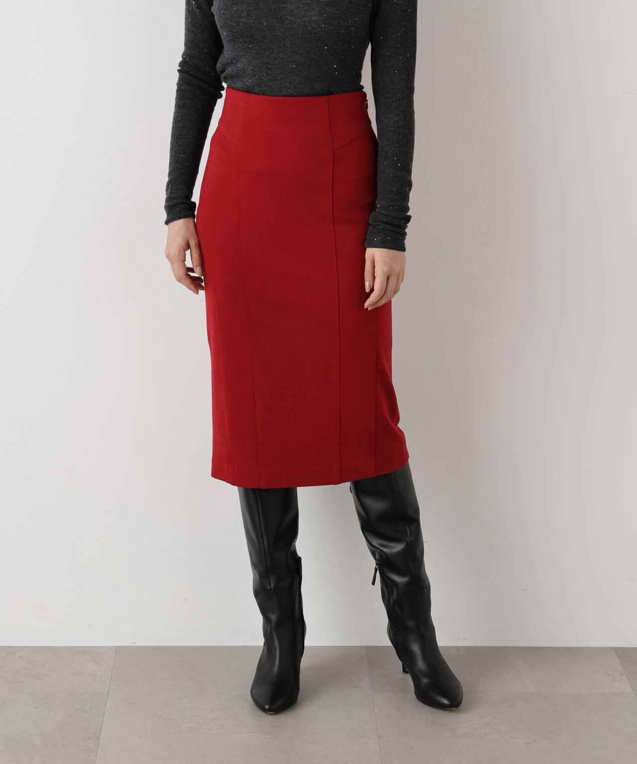 WEB/店舗限定カラー］ウールスムースカッティングタイトスカート