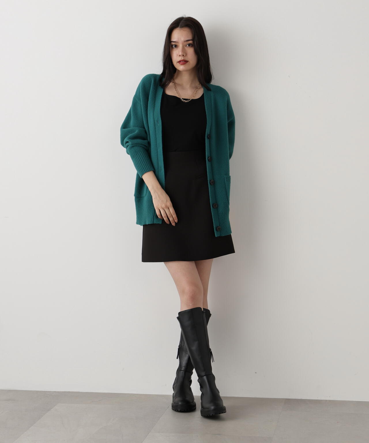 ツイルハイウエストミニスカート