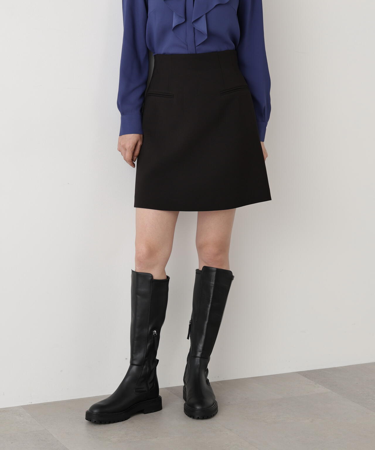 ツイルハイウエストミニスカート