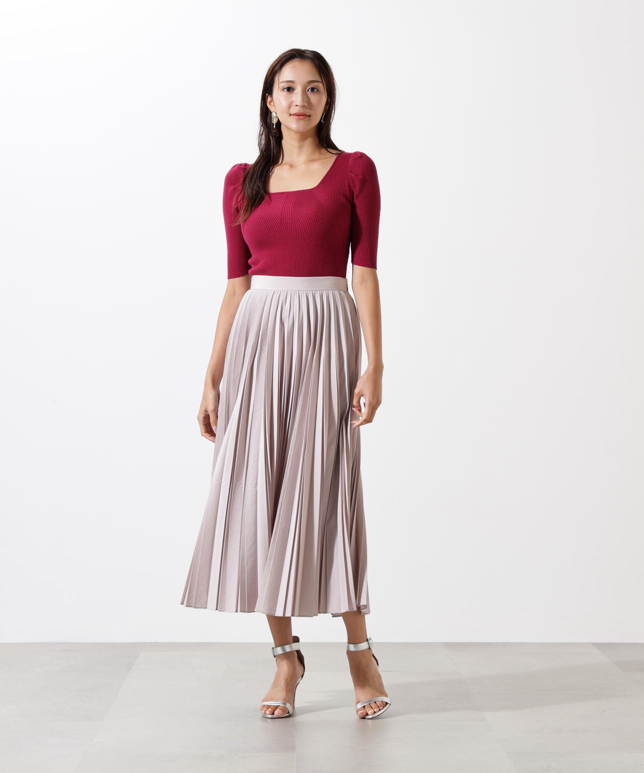 ドライタフタビンテージプリーツスカート