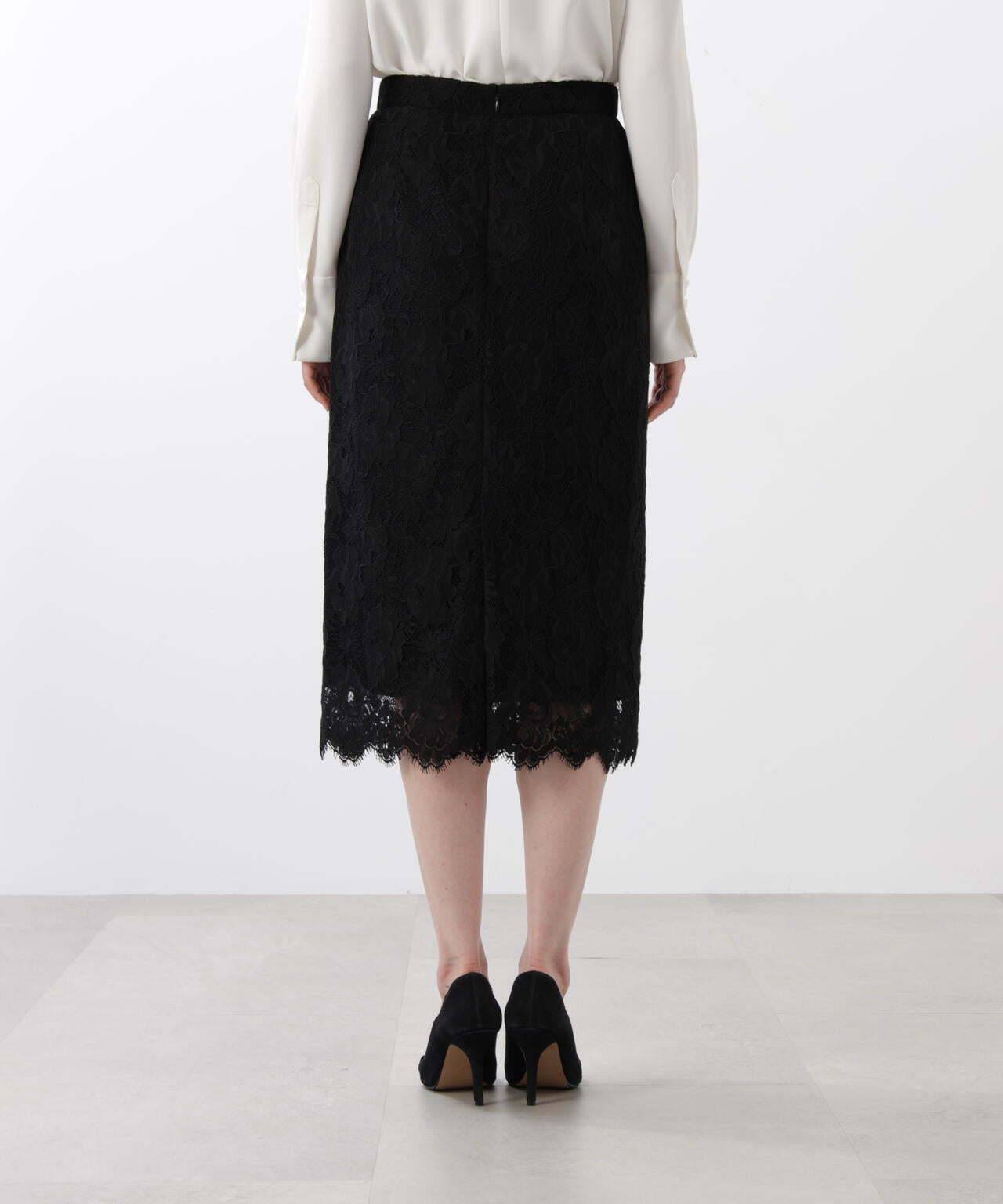 グラデーションフラワーレーススカート