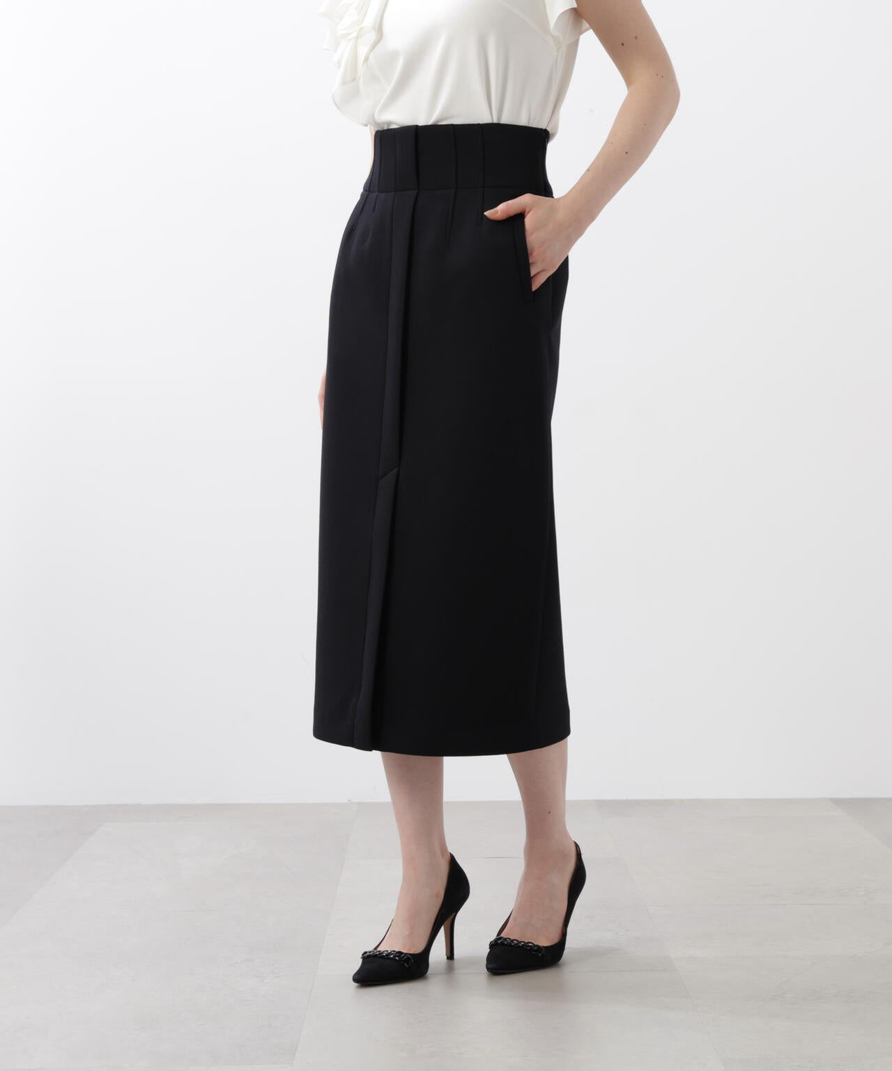 ハイウエストダンボールミディスカート