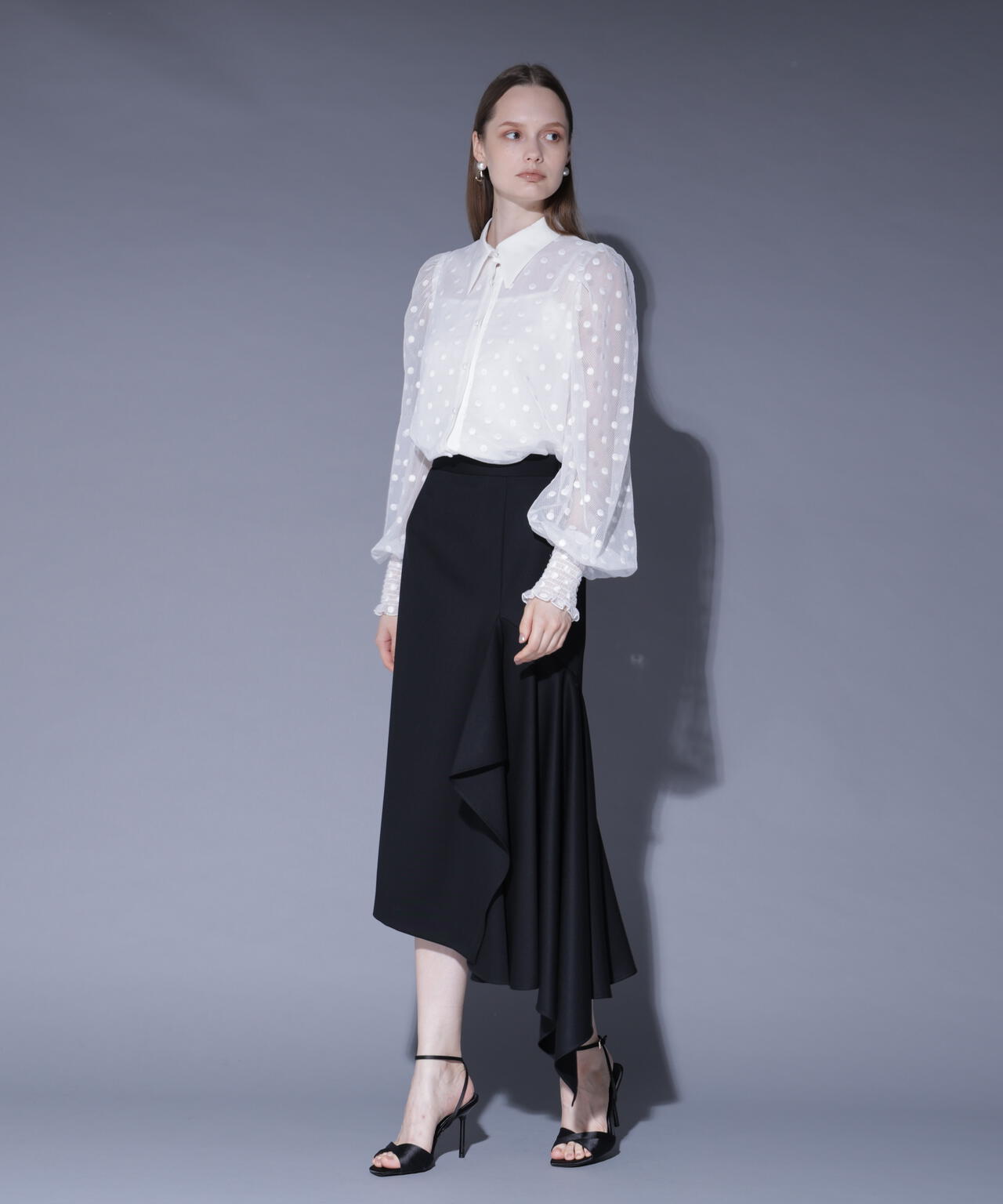 アシンメトリーヘムスカート_