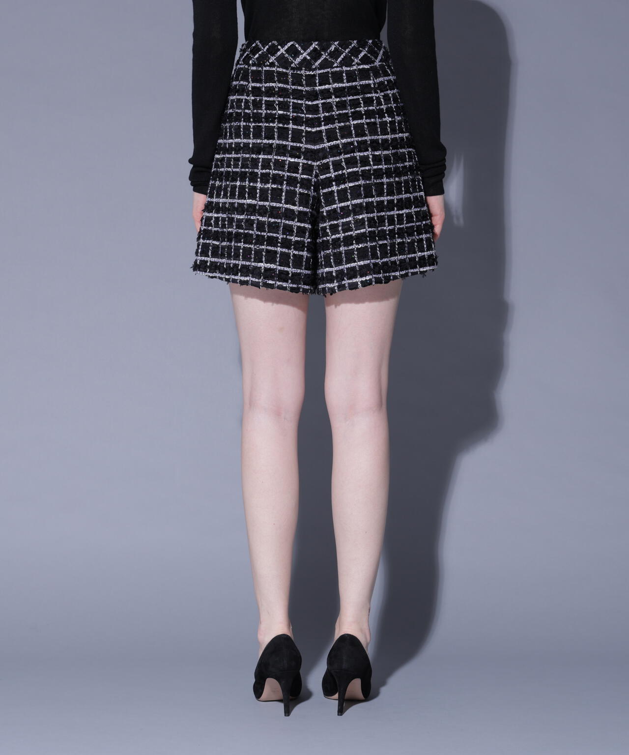 スパンコールツィードショートパンツ_