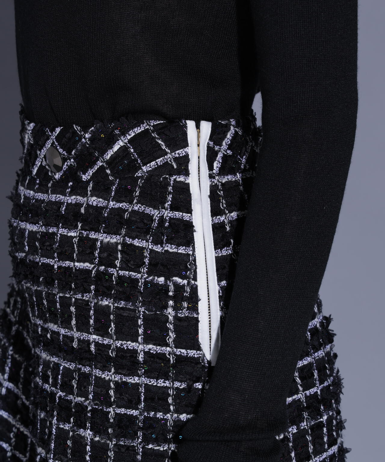 スパンコールツィードショートパンツ_