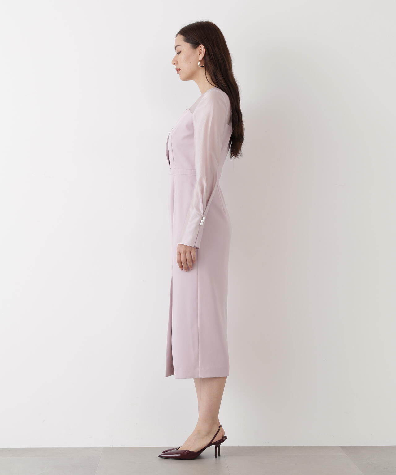 パールスリーブドッキングワンピース