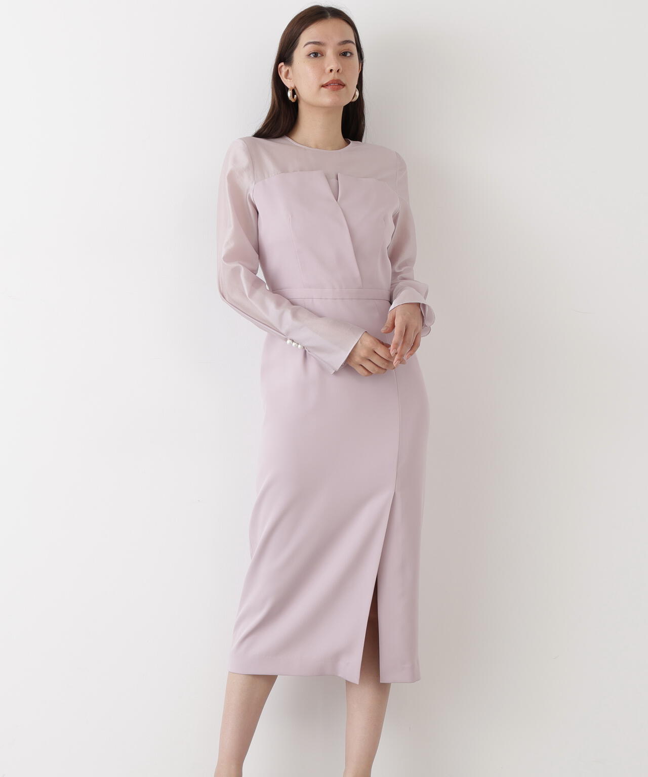 パールスリーブドッキングワンピース