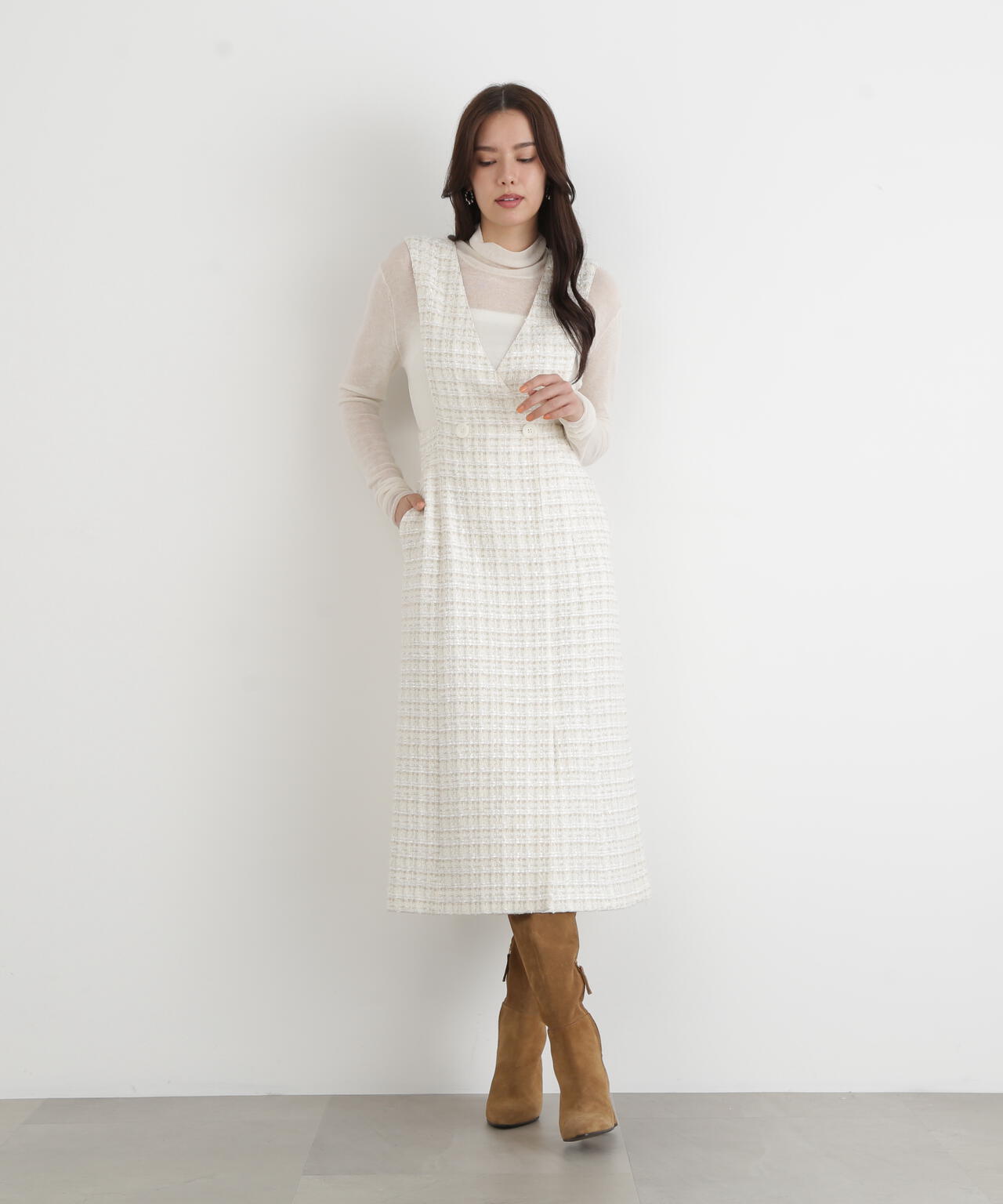 ピンキー＆ダイアン（PINKY&DIANNE）/◆ループツイードジャンバースカート ループツイードジャンバースカート | PINKY&DIANNE（ピンキー&ダイアン