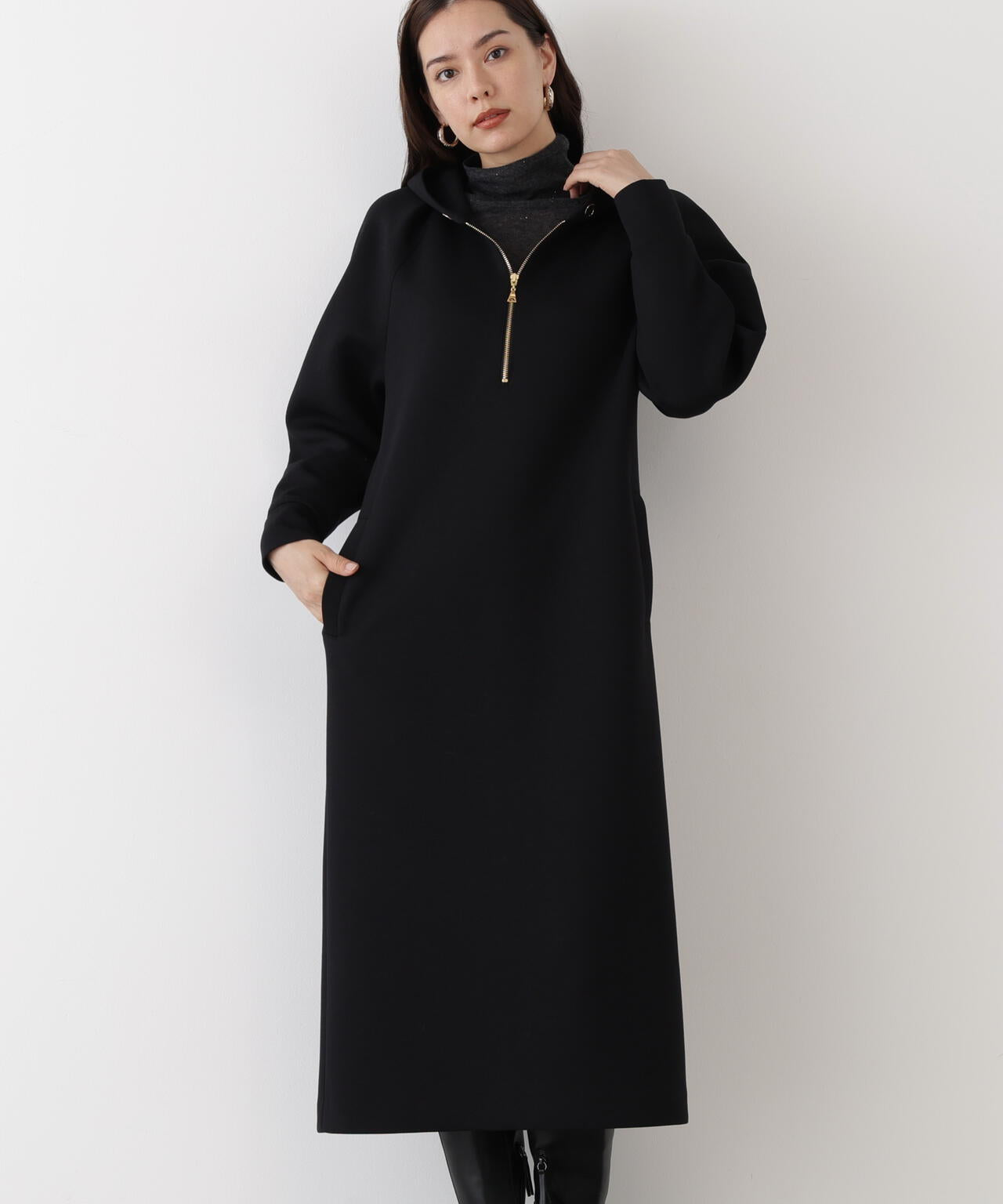 タックスリーブフーディワンピース