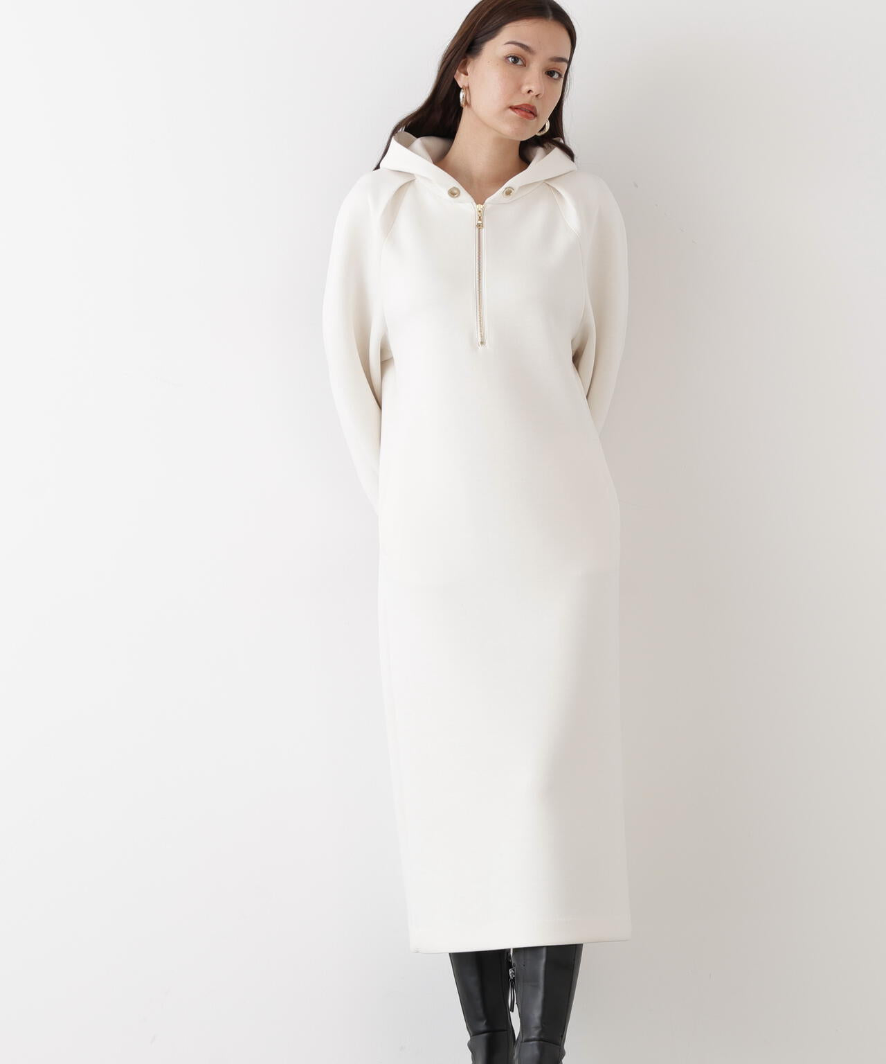 タックスリーブフーディワンピース