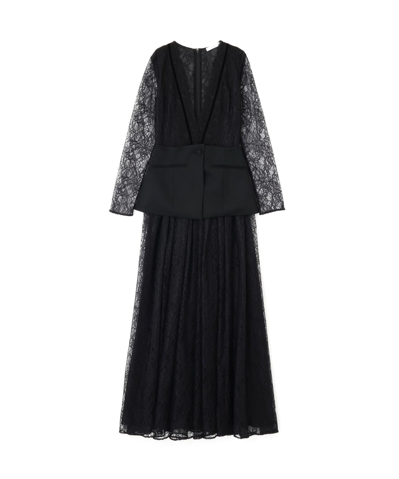 ペプラムベルトレースドレス_