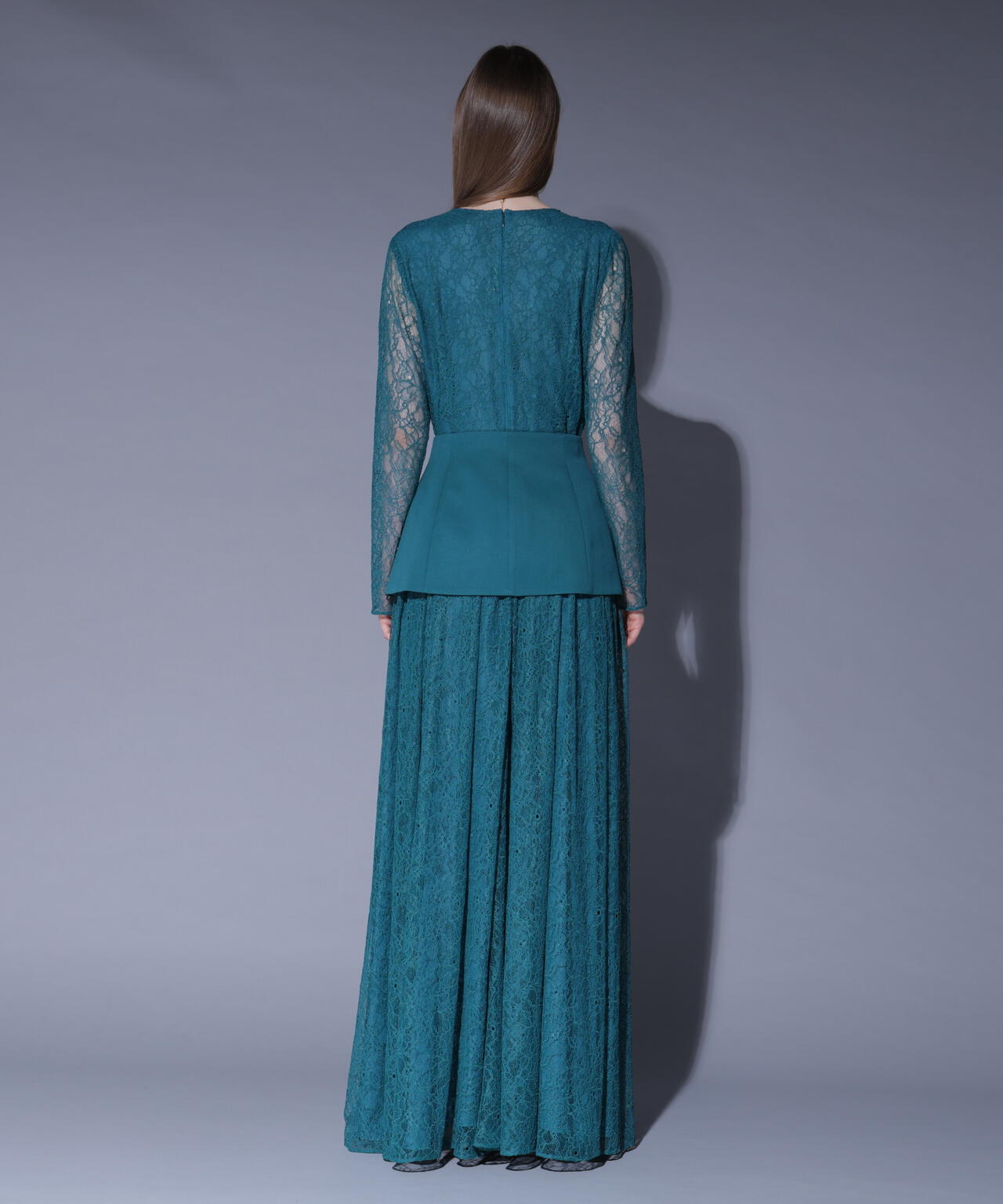 ペプラムベルトレースドレス_