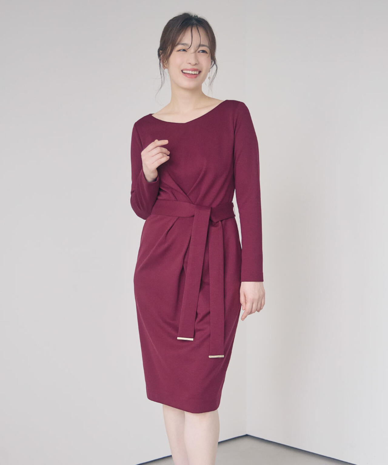 ［WEB/店舗限定カラー］クロスタックジャージワンピース