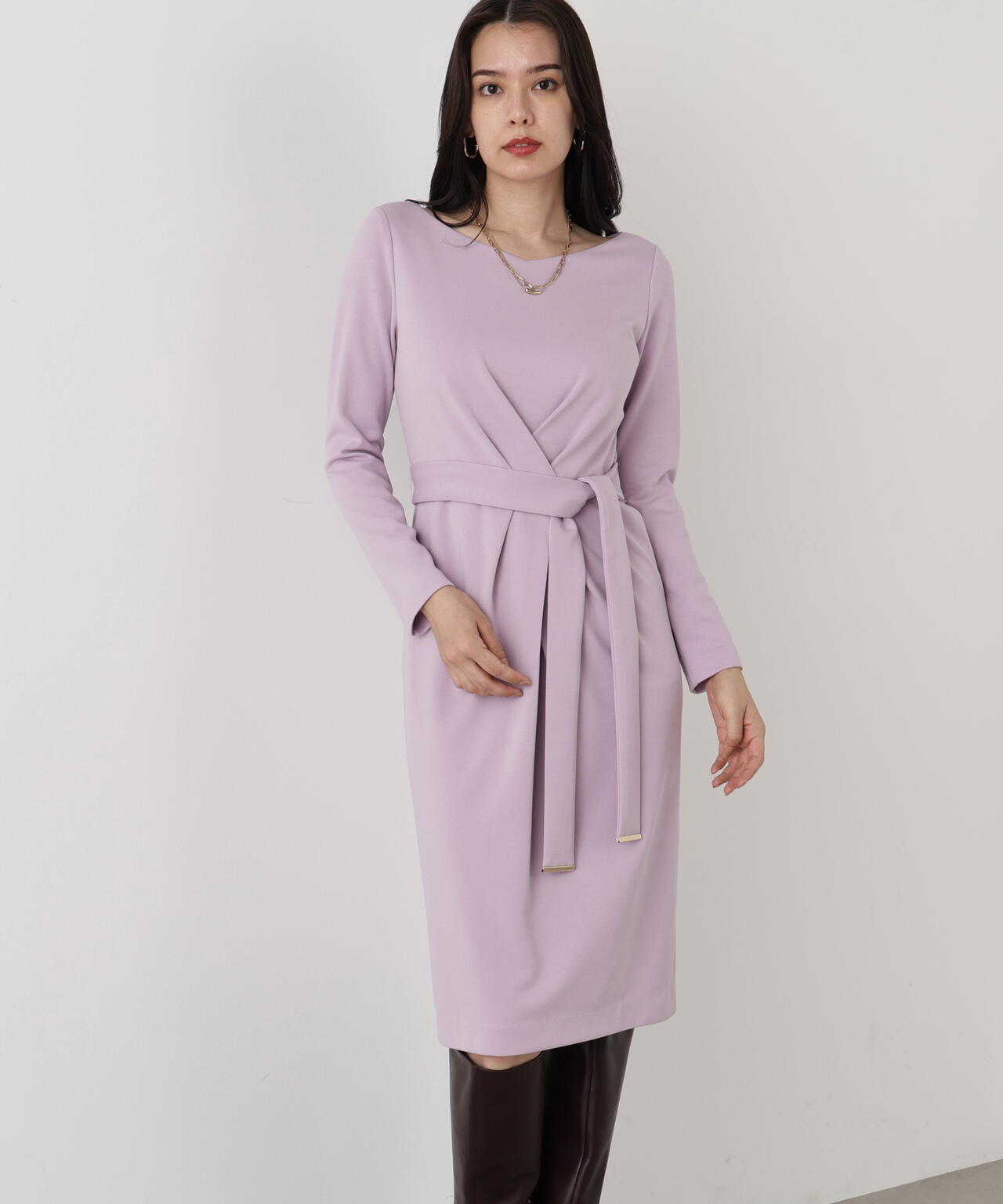 ［WEB/店舗限定カラー］クロスタックジャージワンピース