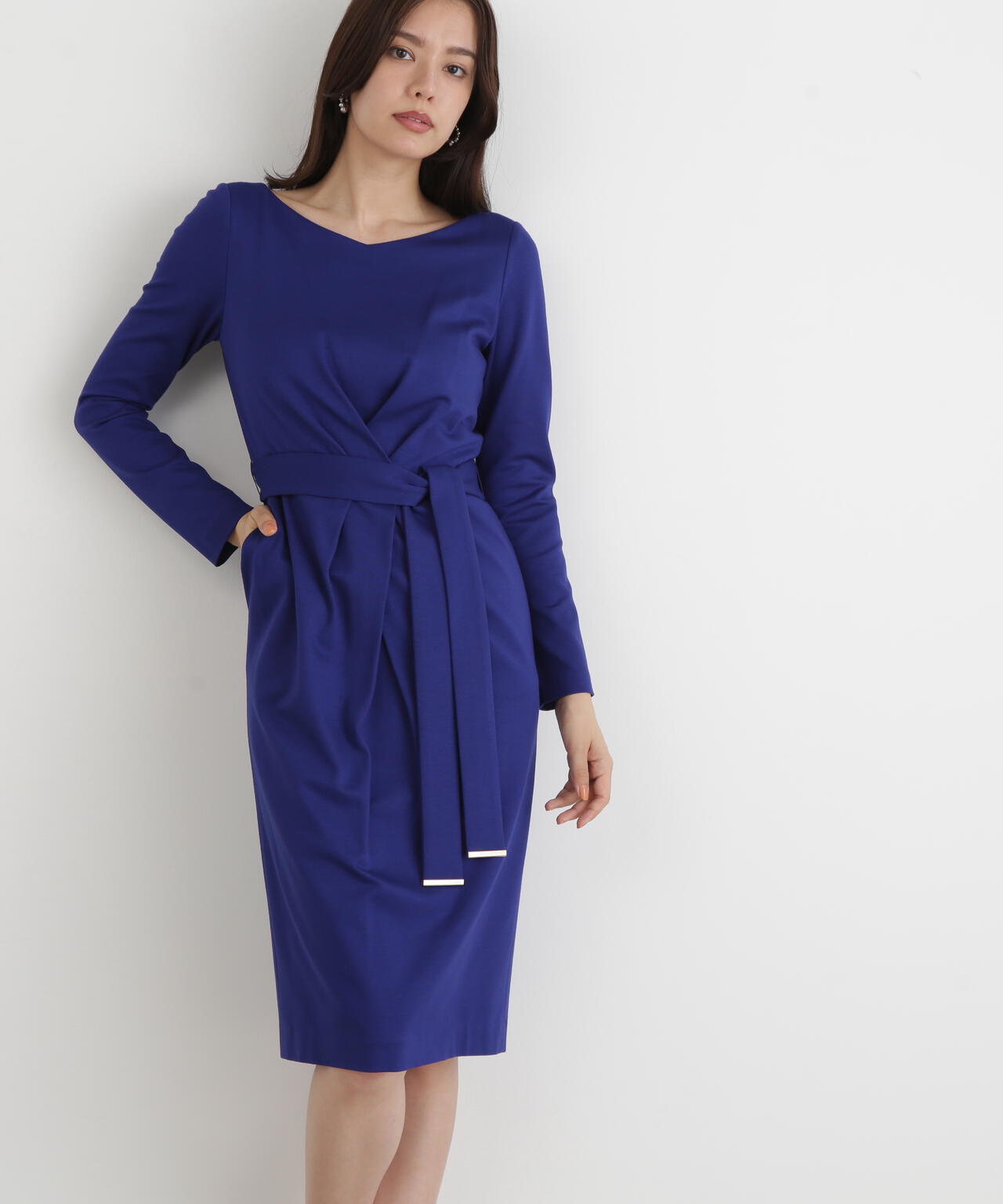 ［WEB/店舗限定カラー］クロスタックジャージワンピース