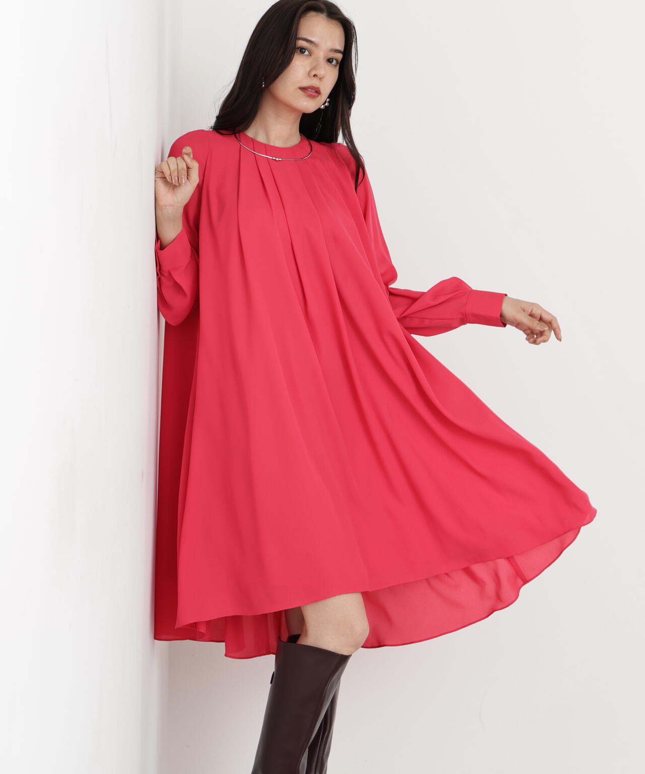 おまとめ専用　美品✨レリアン　オレンジとグリーンワンピース2枚 おまとめ専用 美品✨レリアン オレンジとグリーンワンピース2枚