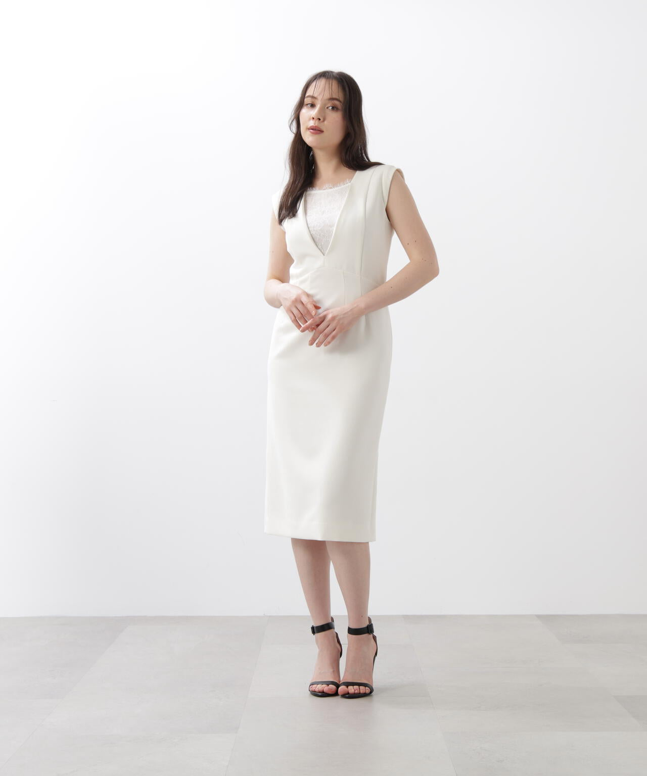 【URBAN PRECIOUS】レースコンビタイトワンピース