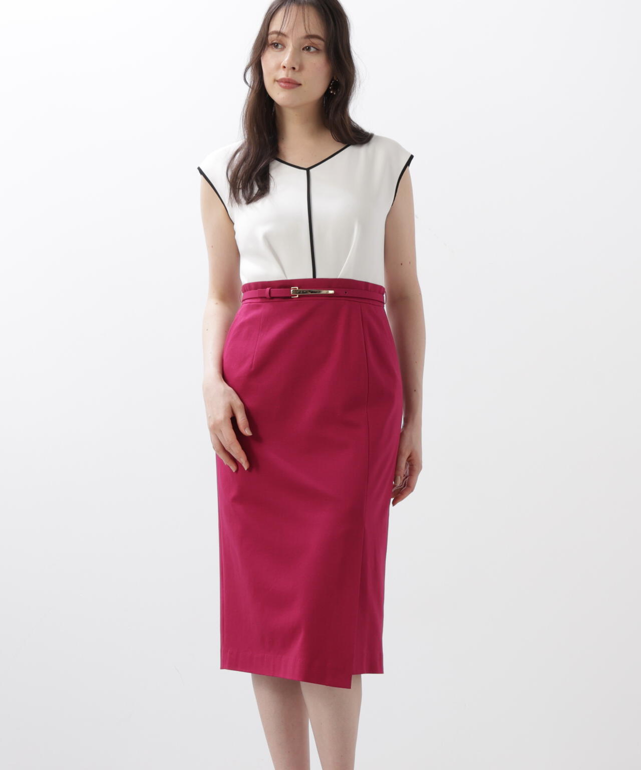 バイカラーコンビワンピース