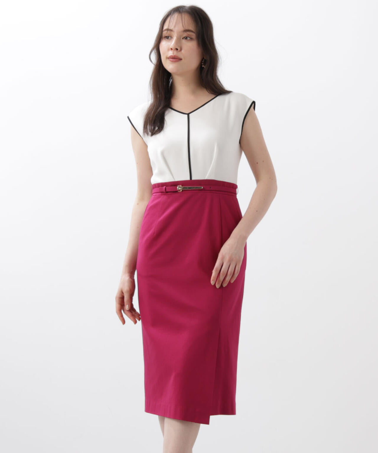 バイカラーコンビワンピース