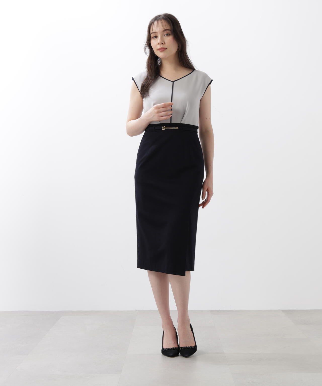 バイカラーコンビワンピース