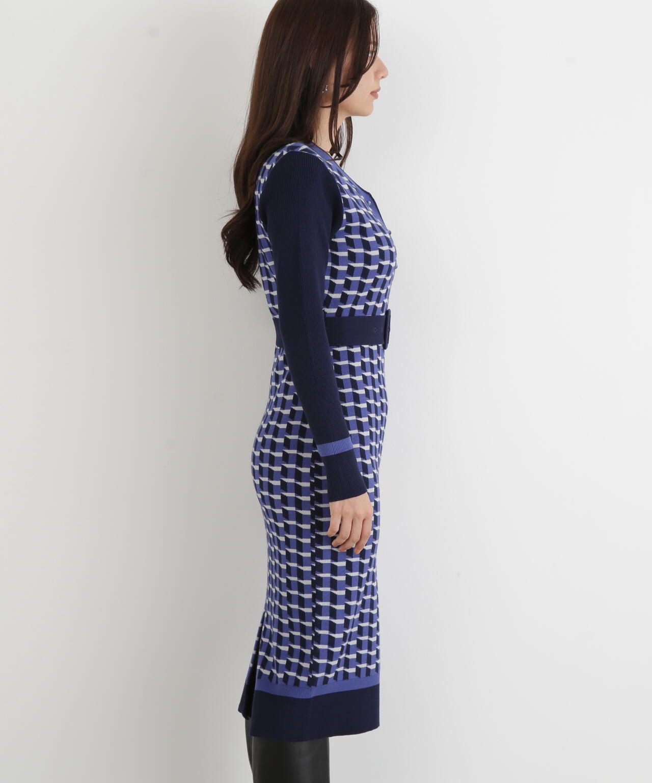 ジオメトリックジャガードニットワンピース | PINKY&DIANNE（ピンキー
