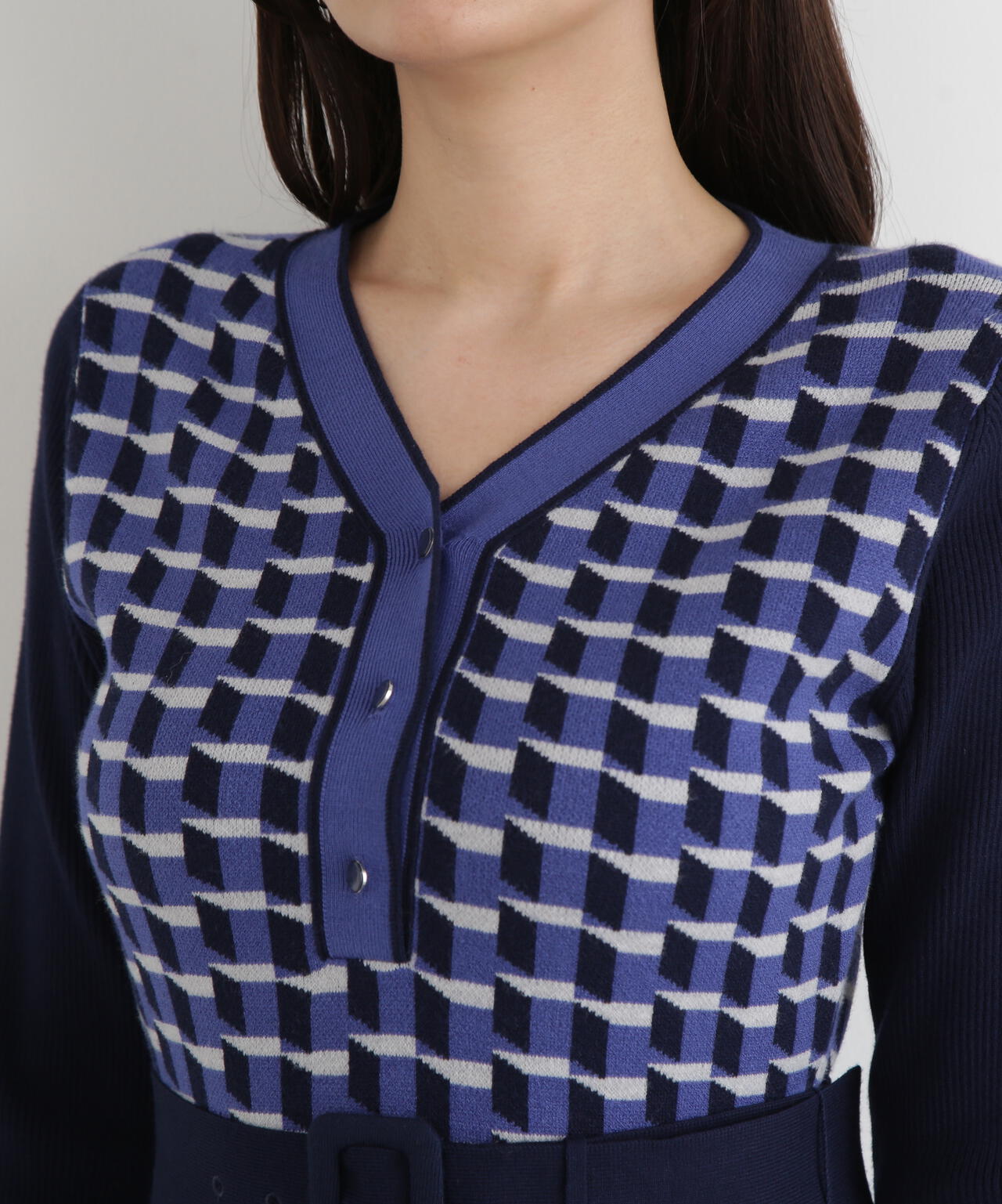 ジオメトリックジャガードニットワンピース | PINKY&DIANNE（ピンキー