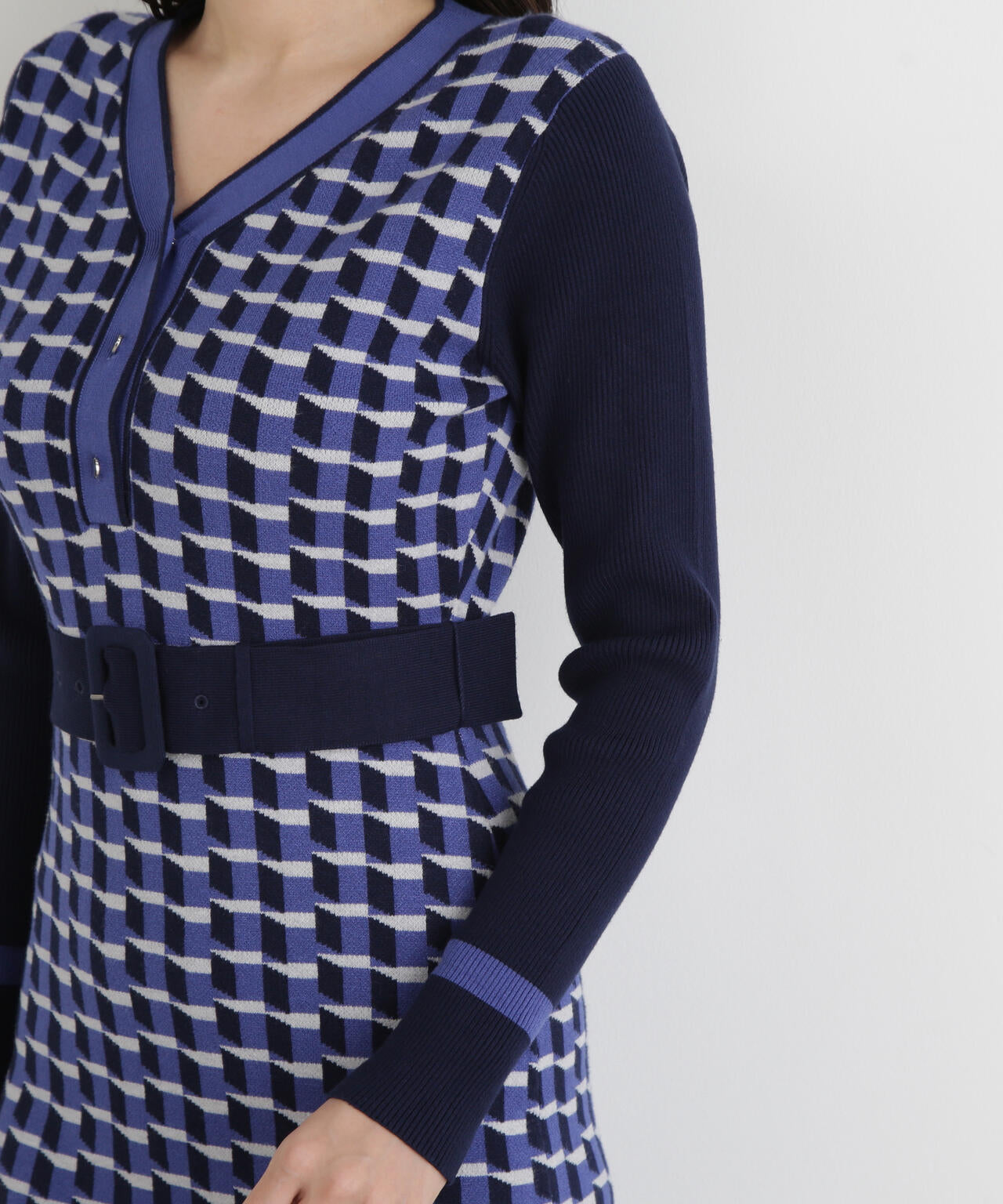 ジオメトリックジャガードニットワンピース ジオメトリックジャガードニットワンピース | PINKY&DIANNE（ピンキー