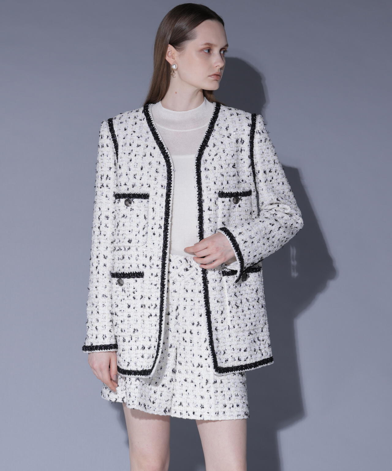 スパンコールツィードジャケット_