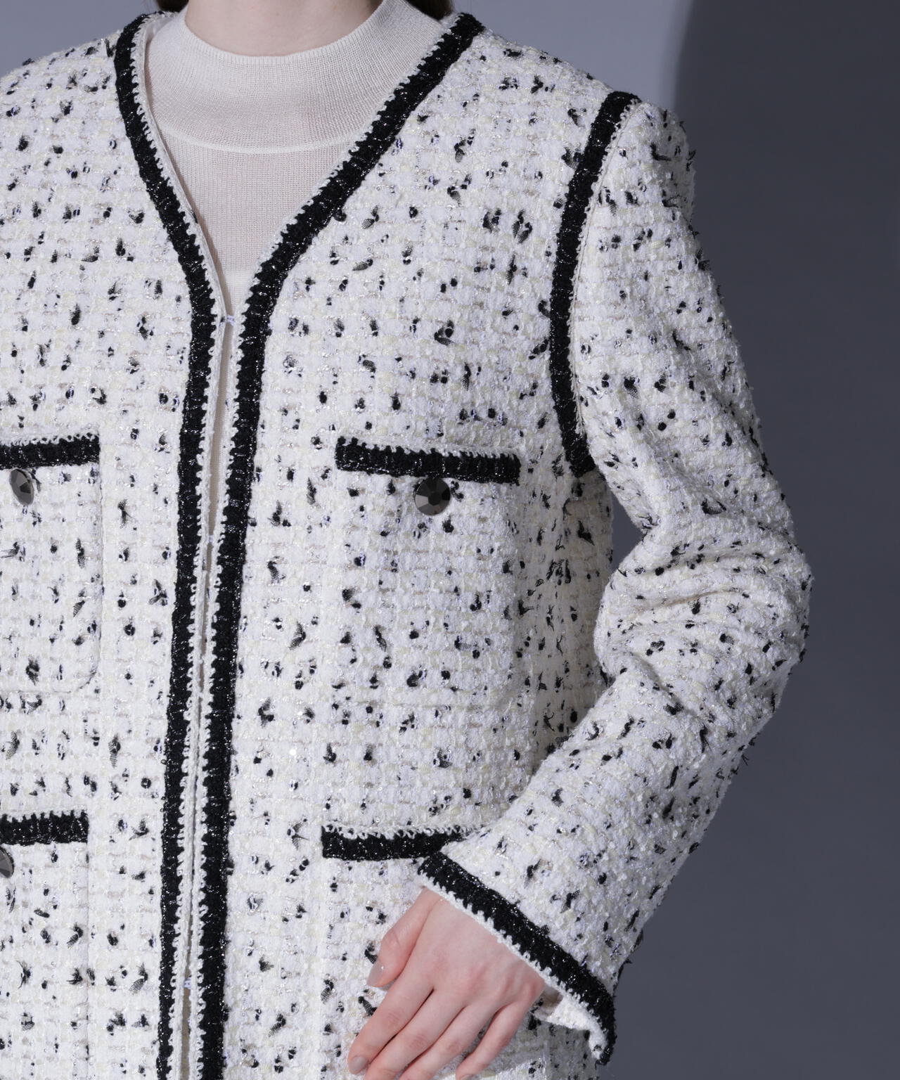 スパンコールツィードジャケット_