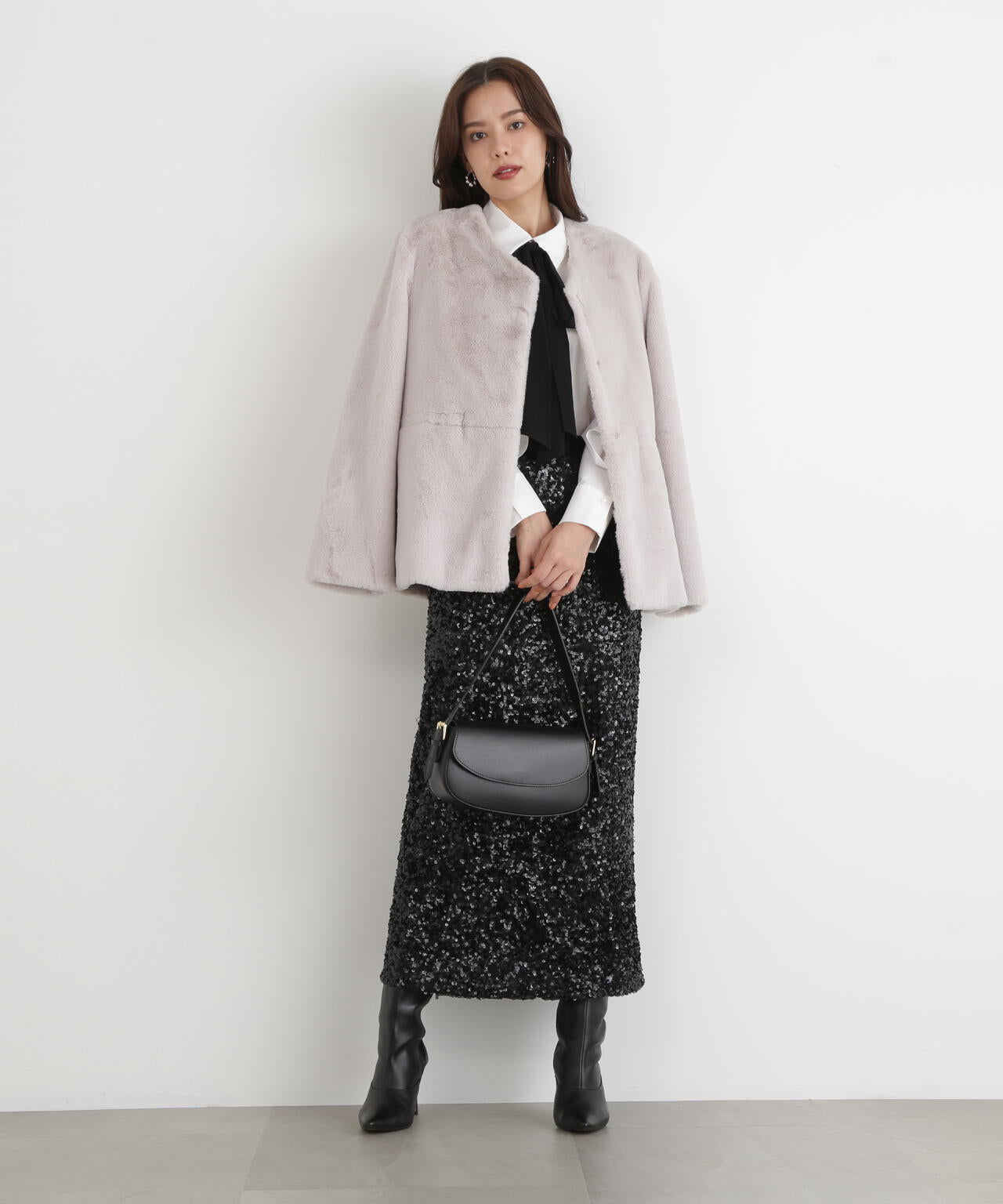 ティペット付きフォーファーショートコート