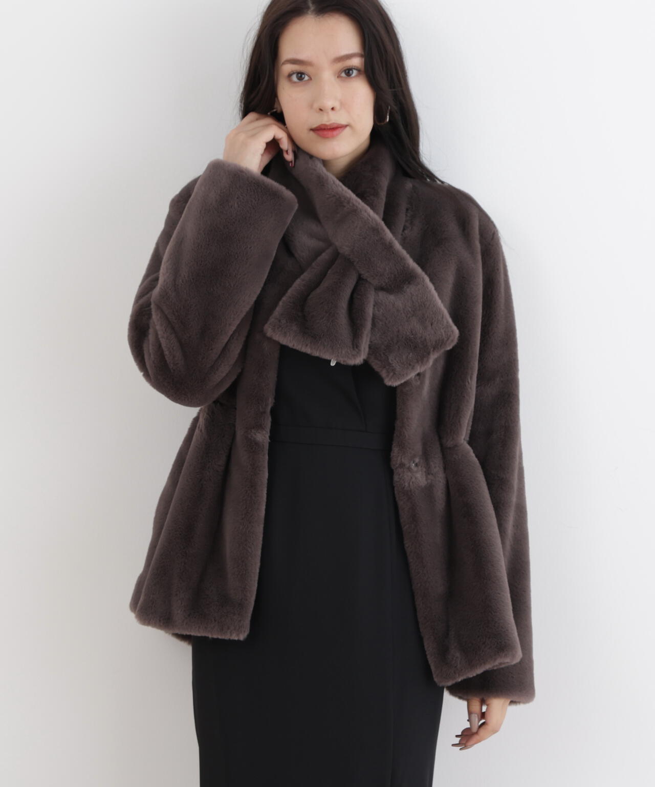 ティペット付きフォーファーショートコート | PINKY&DIANNE（ピンキー