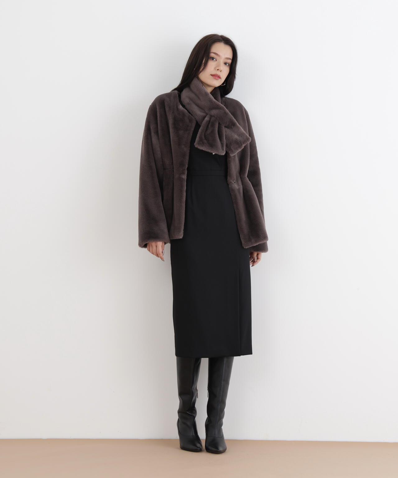 ティペット付きフォーファーショートコート