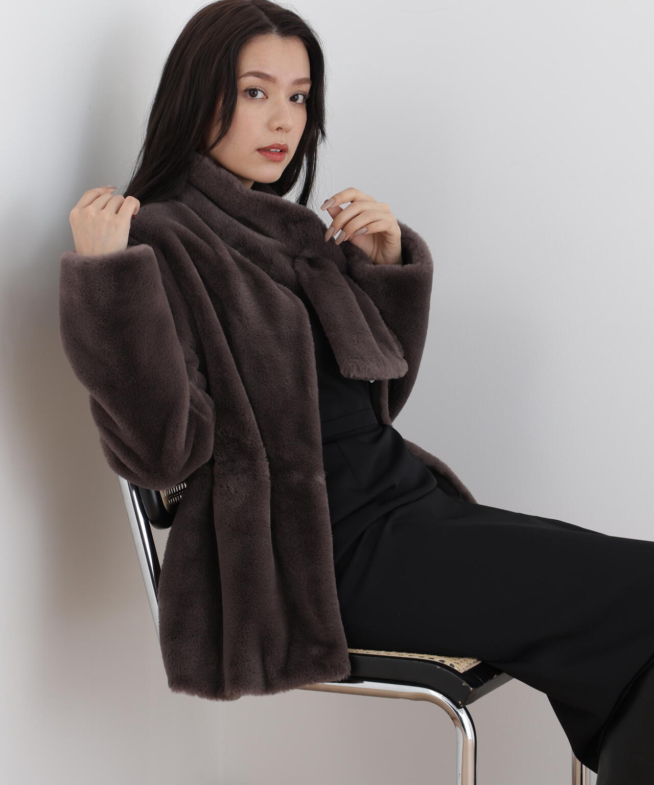 ティペット付きフォーファーショートコート | PINKY&DIANNE（ピンキー