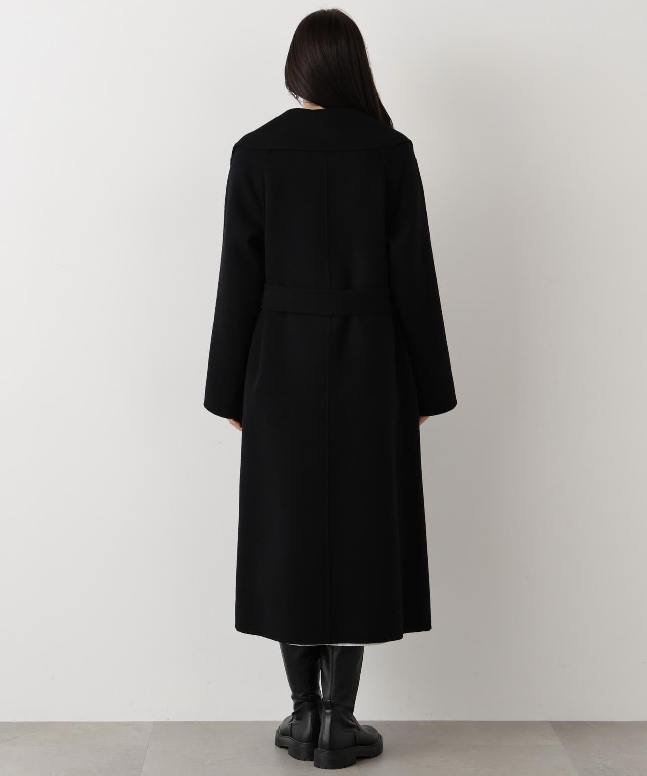 PINKY&DIANNE 黒　ウールピーコート 38サイズ カシミヤ　ウール ビックカラーリバーコート | PINKY&DIANNE（ピンキー&ダイアン
