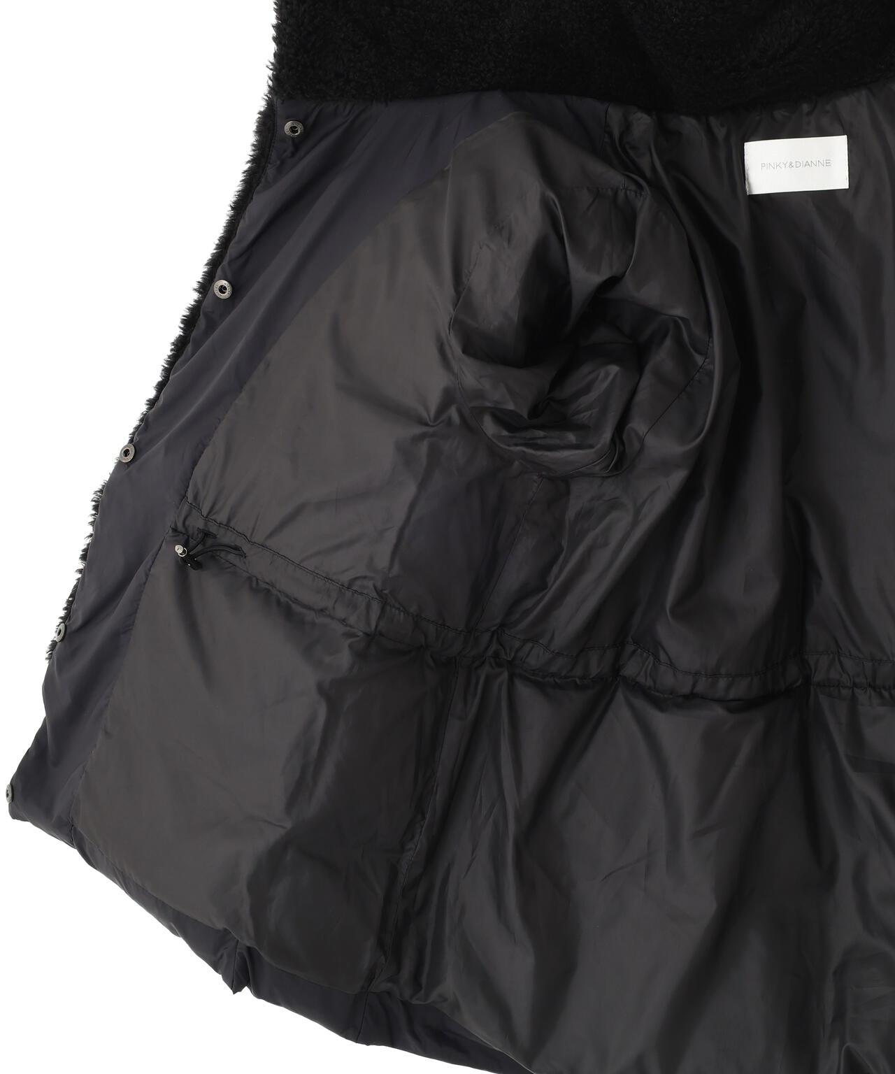 ファーコンビビックカラーミドルダウンコート