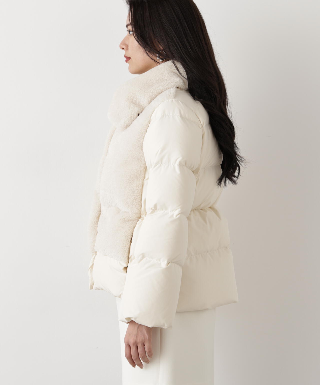 ファーコンビビックカラーミドルダウンコート | PINKY&DIANNE