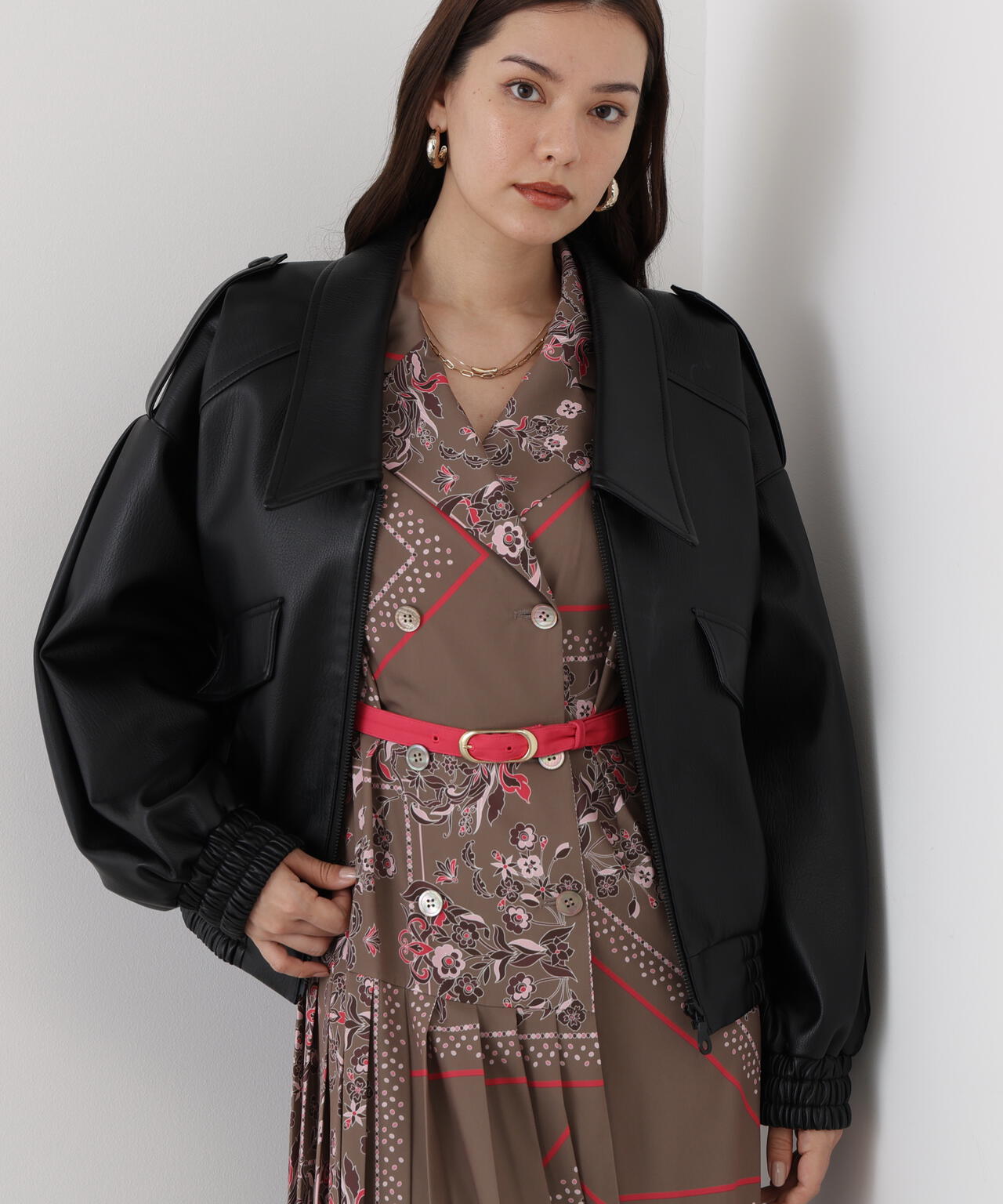 美品　希少　Pinky&Dianne　ピンキーアンドダイアン ブルーフォックス フォーレザーブルゾン | PINKY&DIANNE（ピンキー&ダイアン