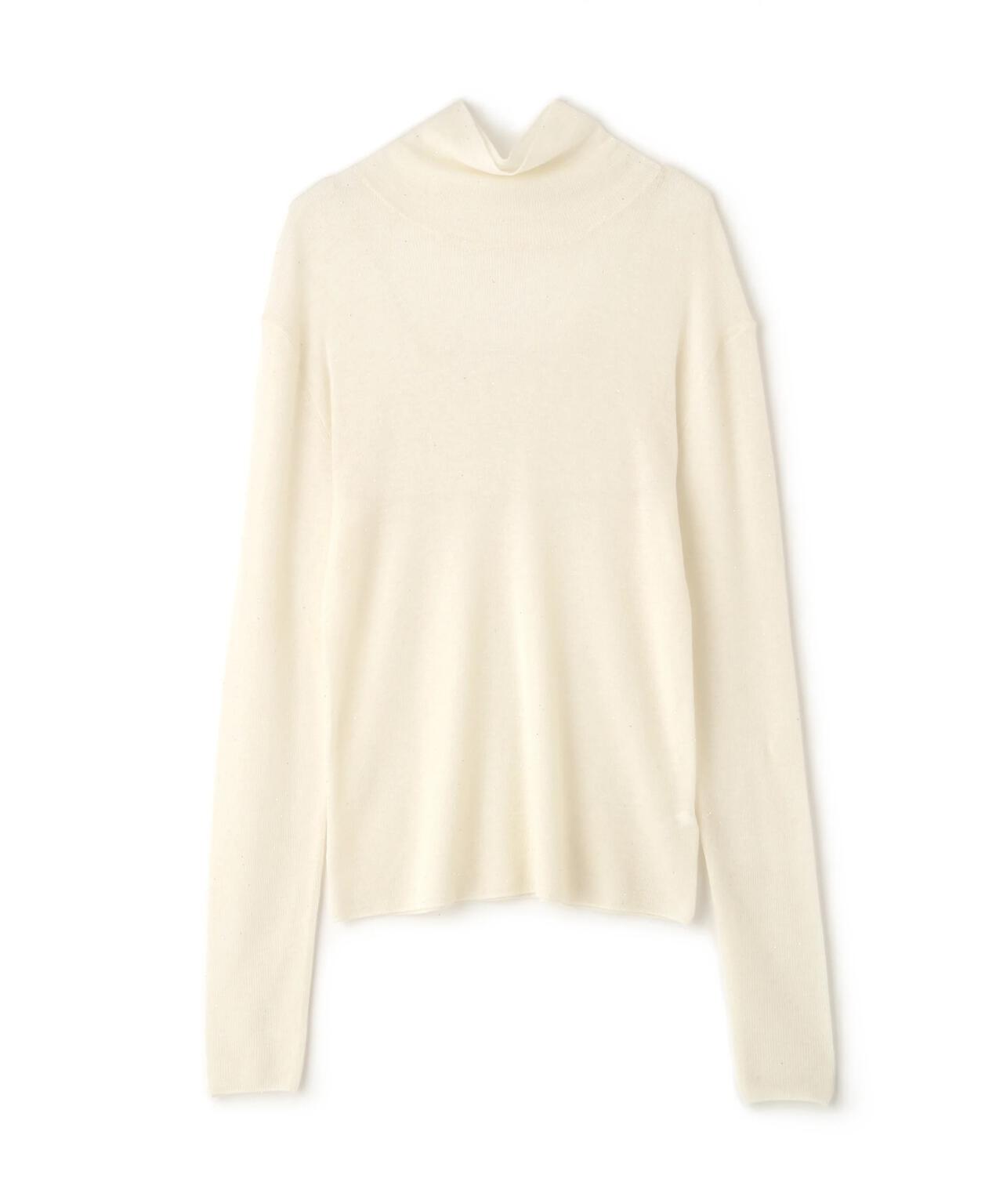 スパンコールシアーモックネックプルオーバー